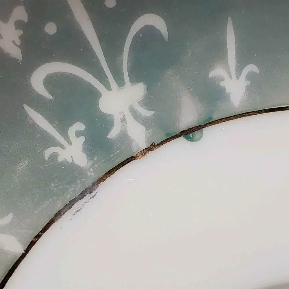 Fleur De Lis Teacup and Saucer Floral Vintage